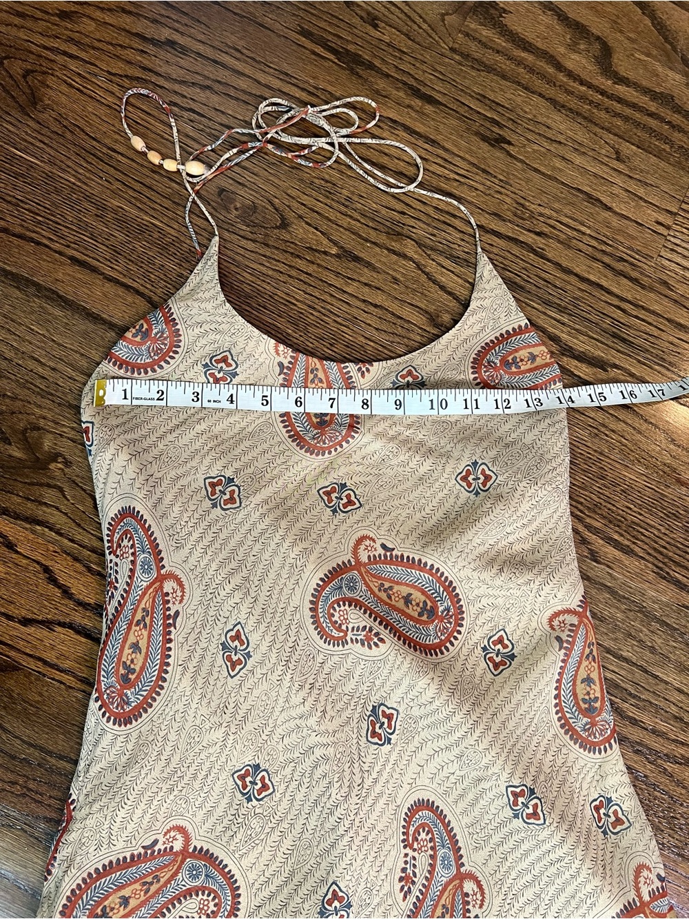 Lauren Ralph Lauren Beige Paisley Slip Midi Dress with Rust Accents - Picture 11 of 16